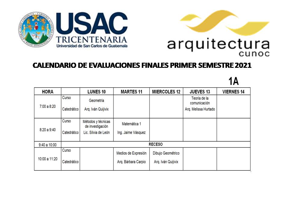 Calendario de Exámenes Finales Primer Semestre (1)